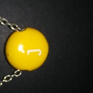 M&M Necklace Yellow With Intial J